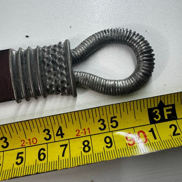 Chicos Boho Chic Belt Hook / Loop Buckle Brown Leather USA Small 35 Adjustable - Picture 7 of 8